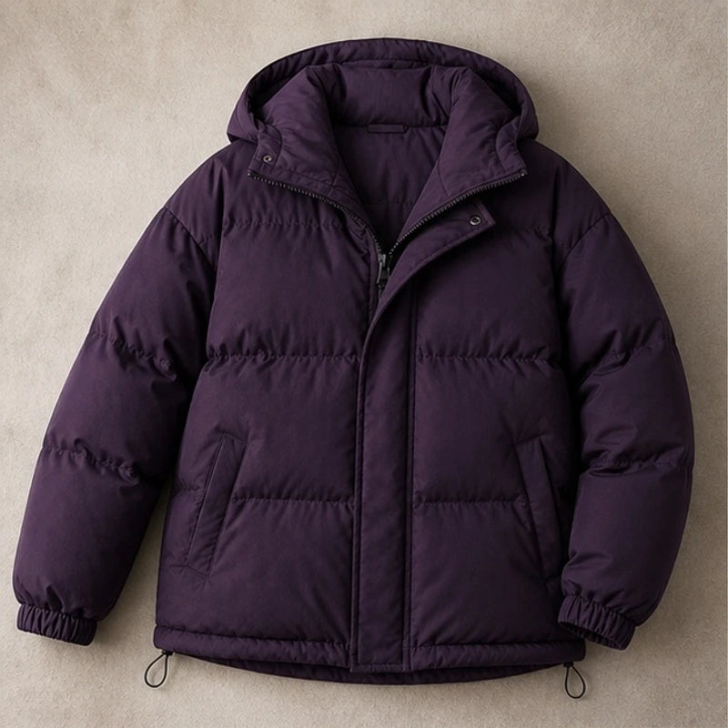 Zara Hooded Puffer Jacket - Deep Plum - Women's Clothing > Outerwear > Puffer Jackets - Brondals - Image 1